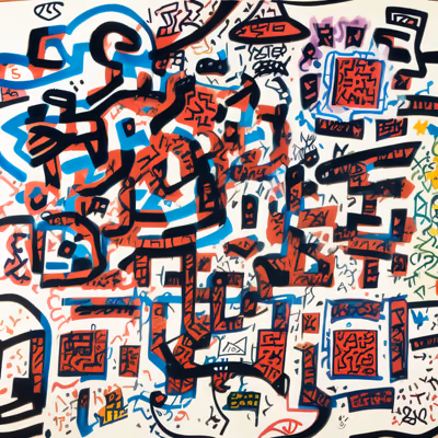 Abstract Graffiti Doodle QR Code for Posters — image 1