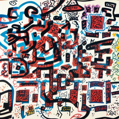 Abstract Graffiti Doodle QR Code for Posters