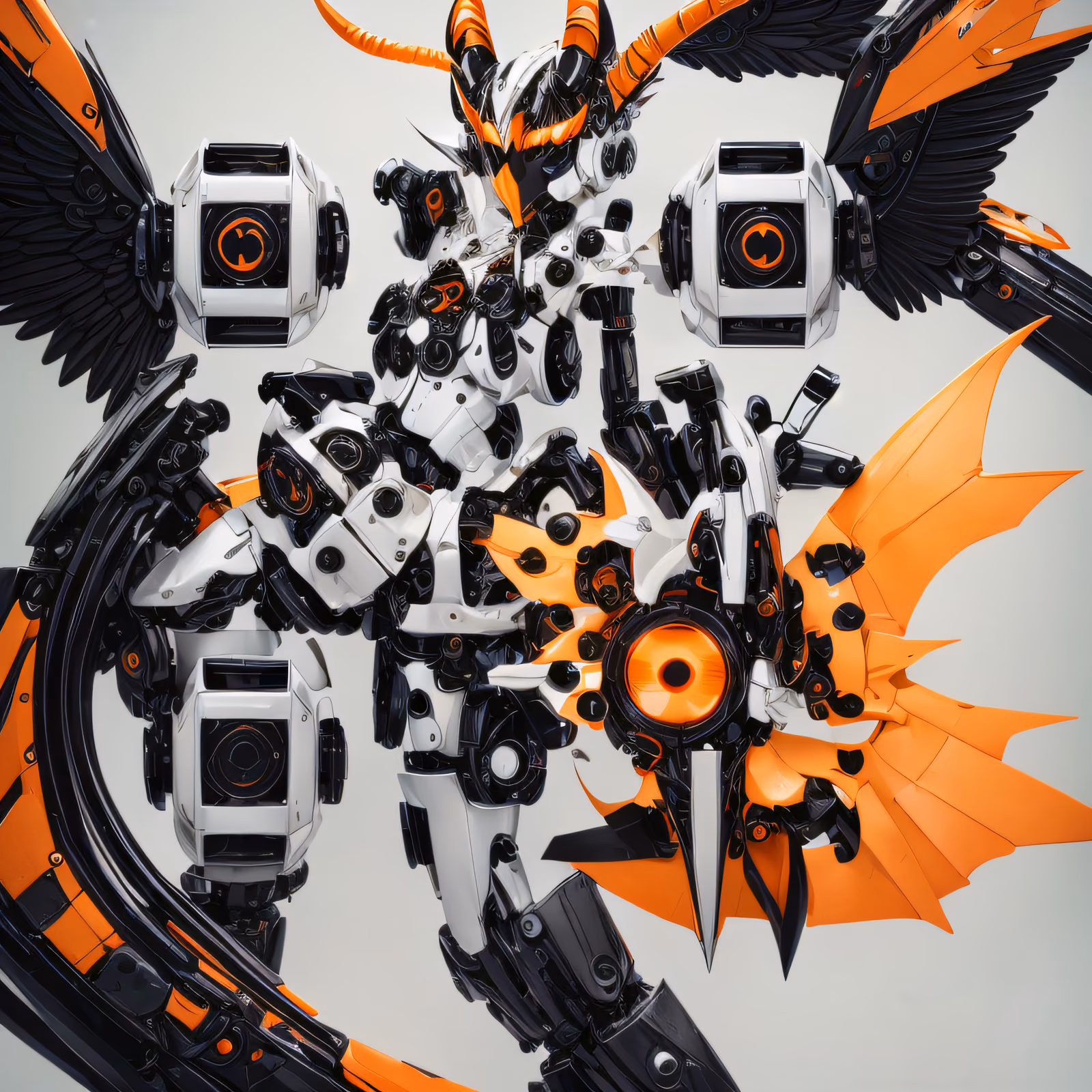 Механический ангел: 3D QR-код с мехом для постеров — изображение 1