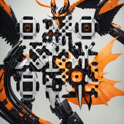 Mechanical Angel Mech 3D QR Code for Posters