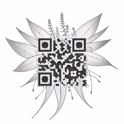 Ботанический взрыв листьев: QR-код для временных татуировок — изображение 1