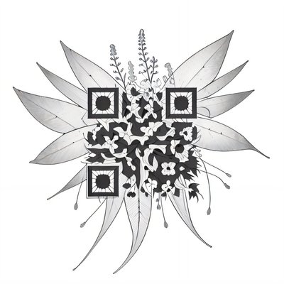 Ботанический взрыв листьев: QR-код для временных татуировок