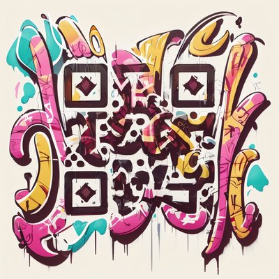 Pink Graffiti Lettering Graffiti & Street Art QR Code for Stickers