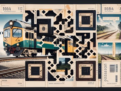 Vintage Train Ticket Collage QR Code for Posters