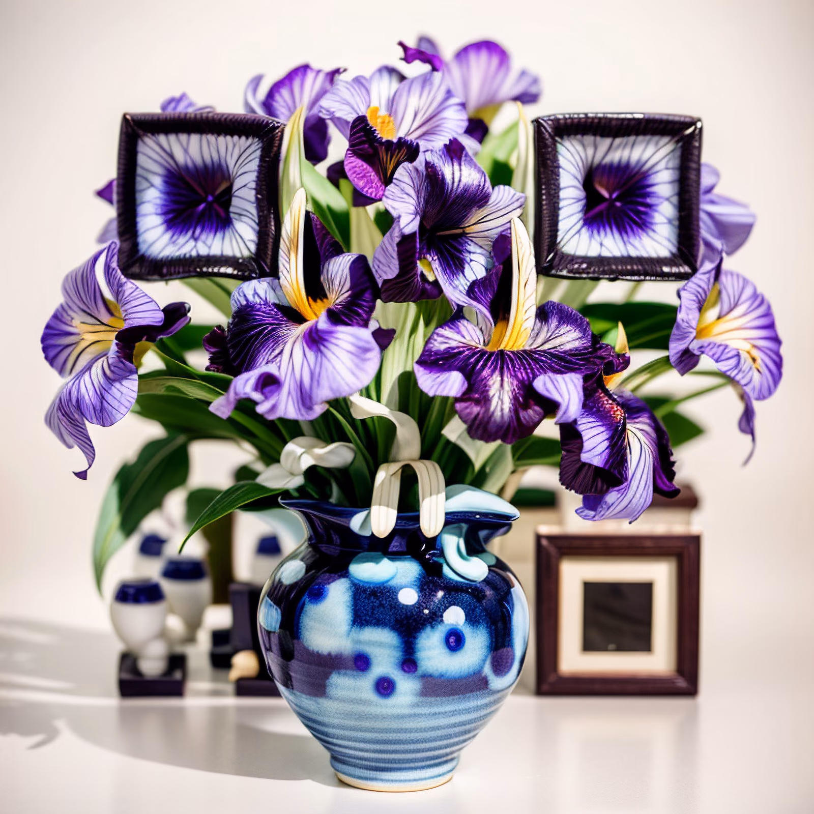 Purple Iris Bouquet Photo QR Code Art — image 1