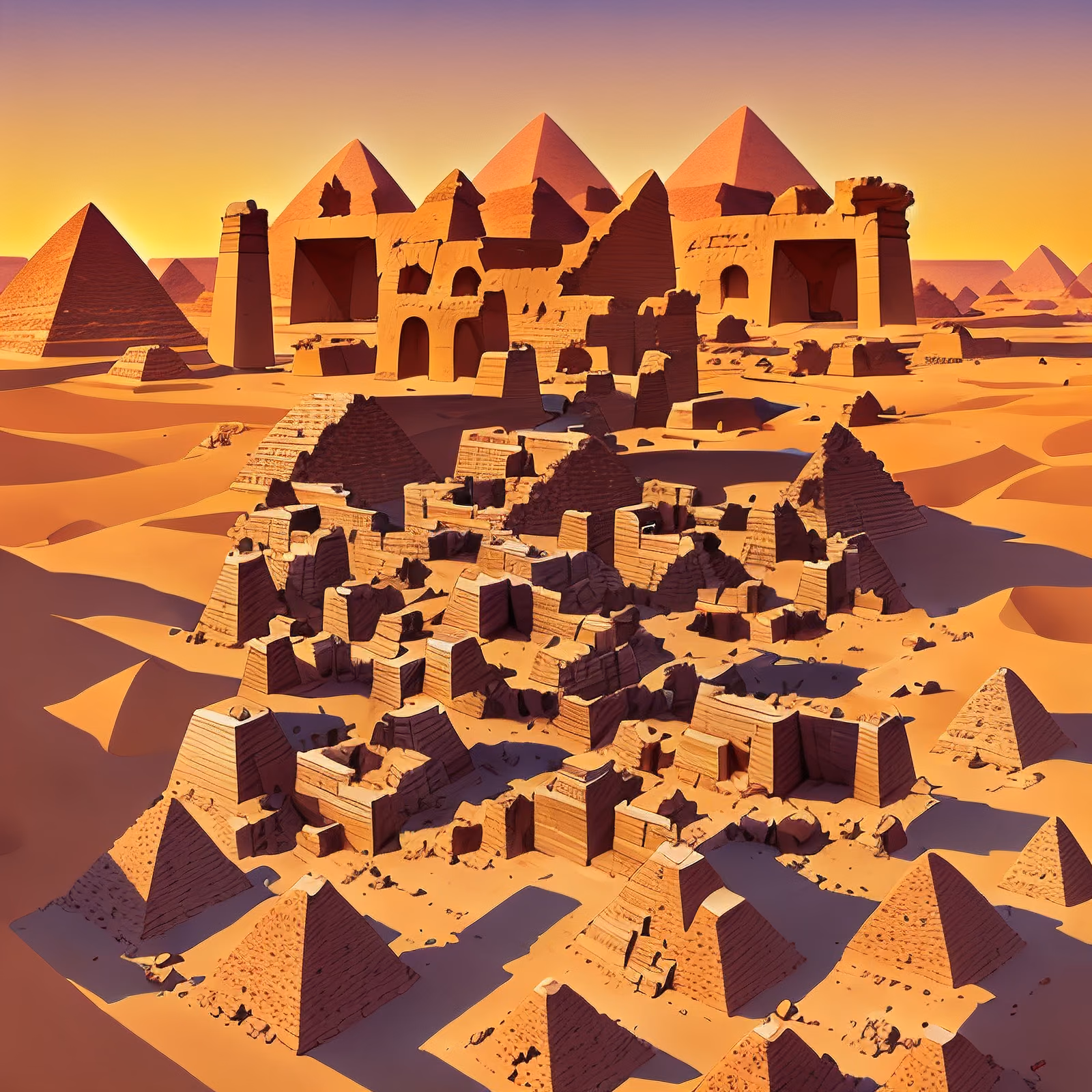 Egyptian Desert Pyramids Vector QR Code for Posters — image 1