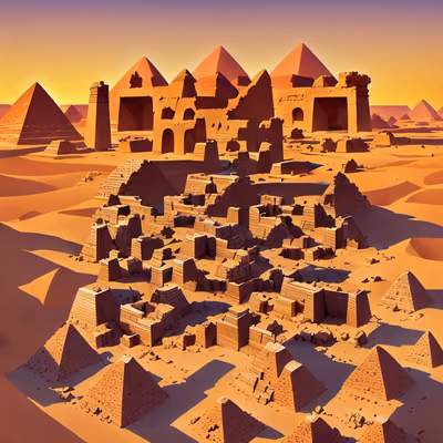 Egyptian Desert Pyramids Vector QR Code for Posters — image 1