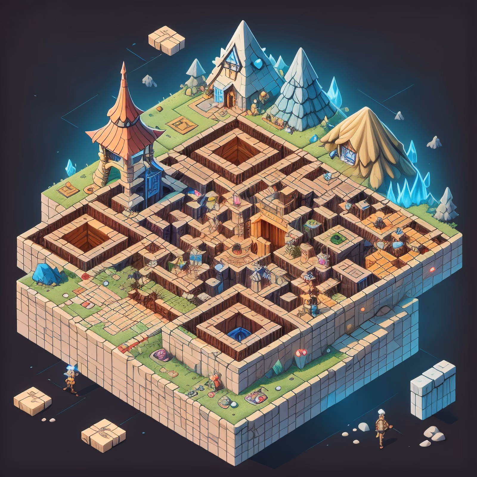 Isometric Fantasy Adventure Camp QR Code for Posters — image 1