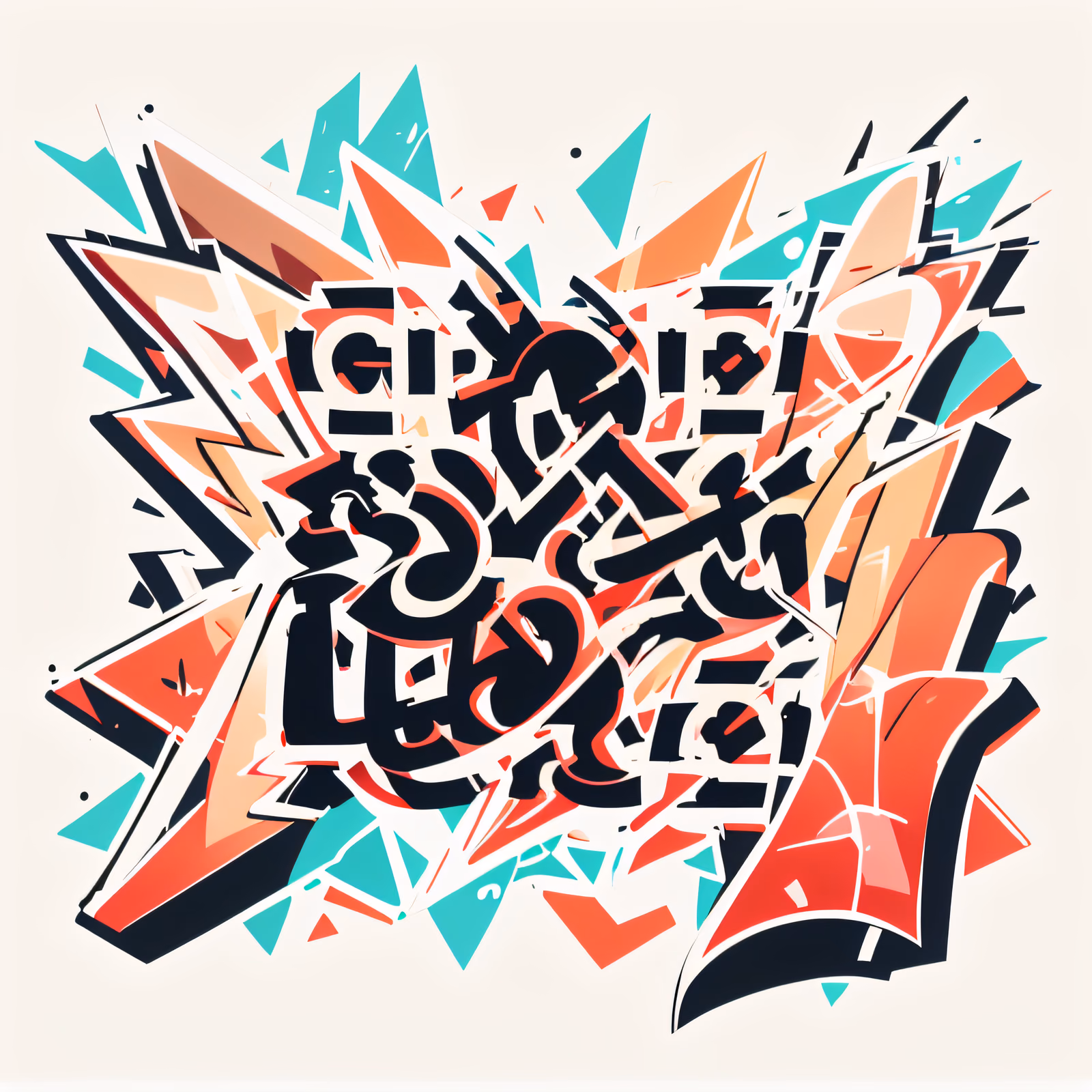 Graffiti Lettering Shards QR Code for Stickers — image 1