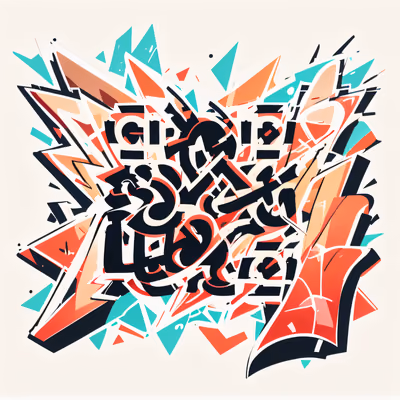 Graffiti Lettering Shards QR Code for Stickers — image 1