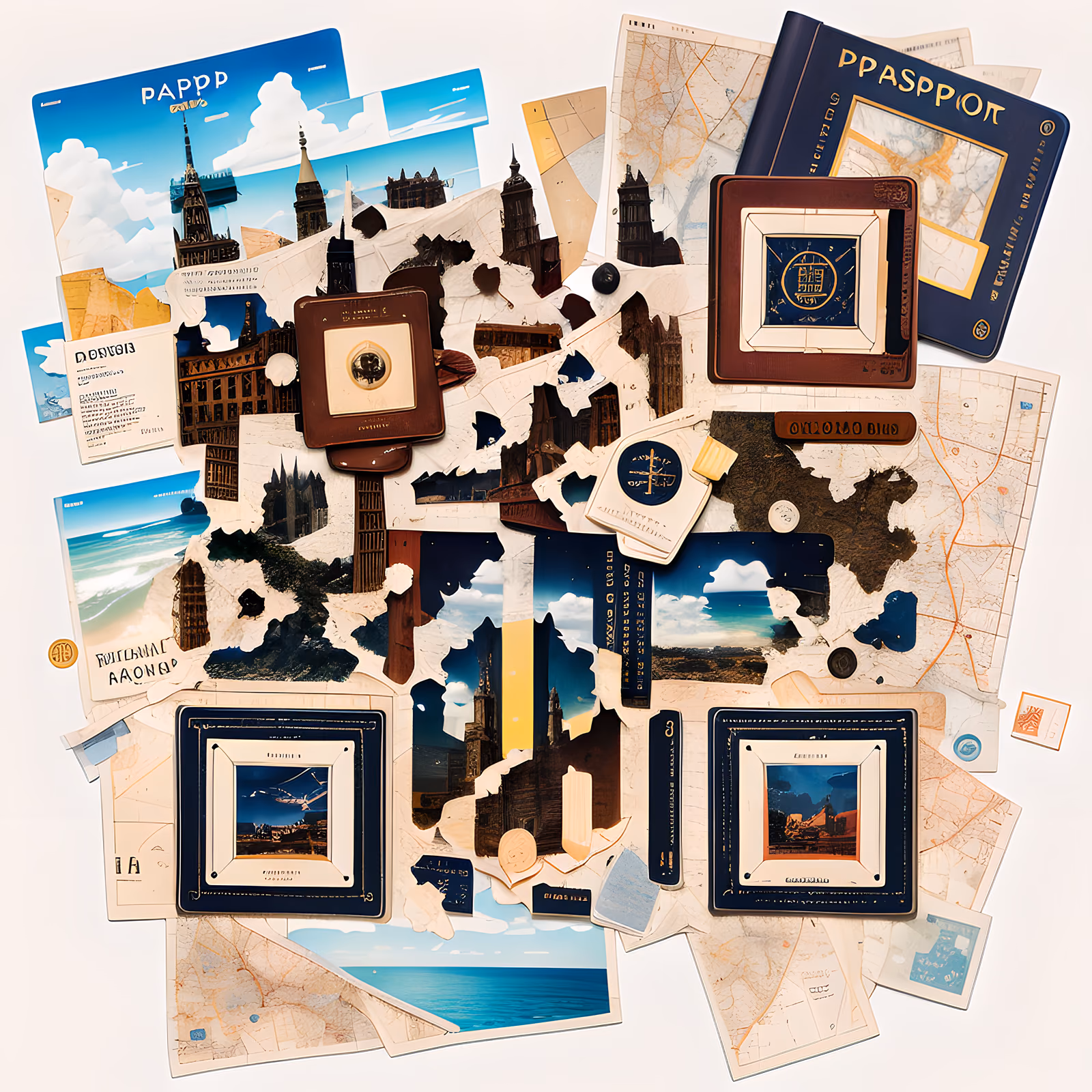 Коллаж из паспорта и карт: QR-код для постеров — изображение 1