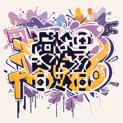 Graffiti Lettering Street Art QR Code for Apparel — image 1