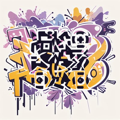 Graffiti Lettering Street Art QR Code for Apparel