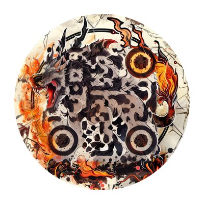 Cerberus Flames Vector Illustration QR Code for Stickers
