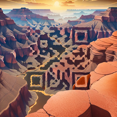 Grand Canyon Sunset 3D QR Code for Posters — image 1