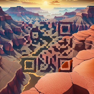 Grand Canyon Sunset 3D QR Code for Posters