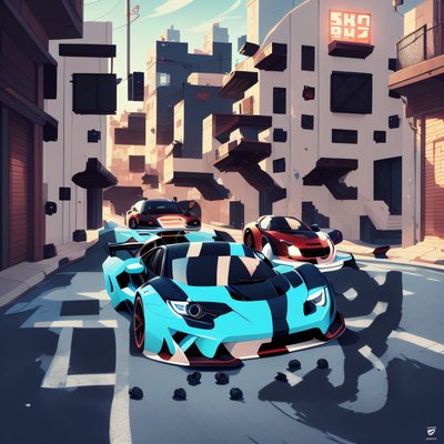 Street Racing Supercar Game Art QR Code for Posters