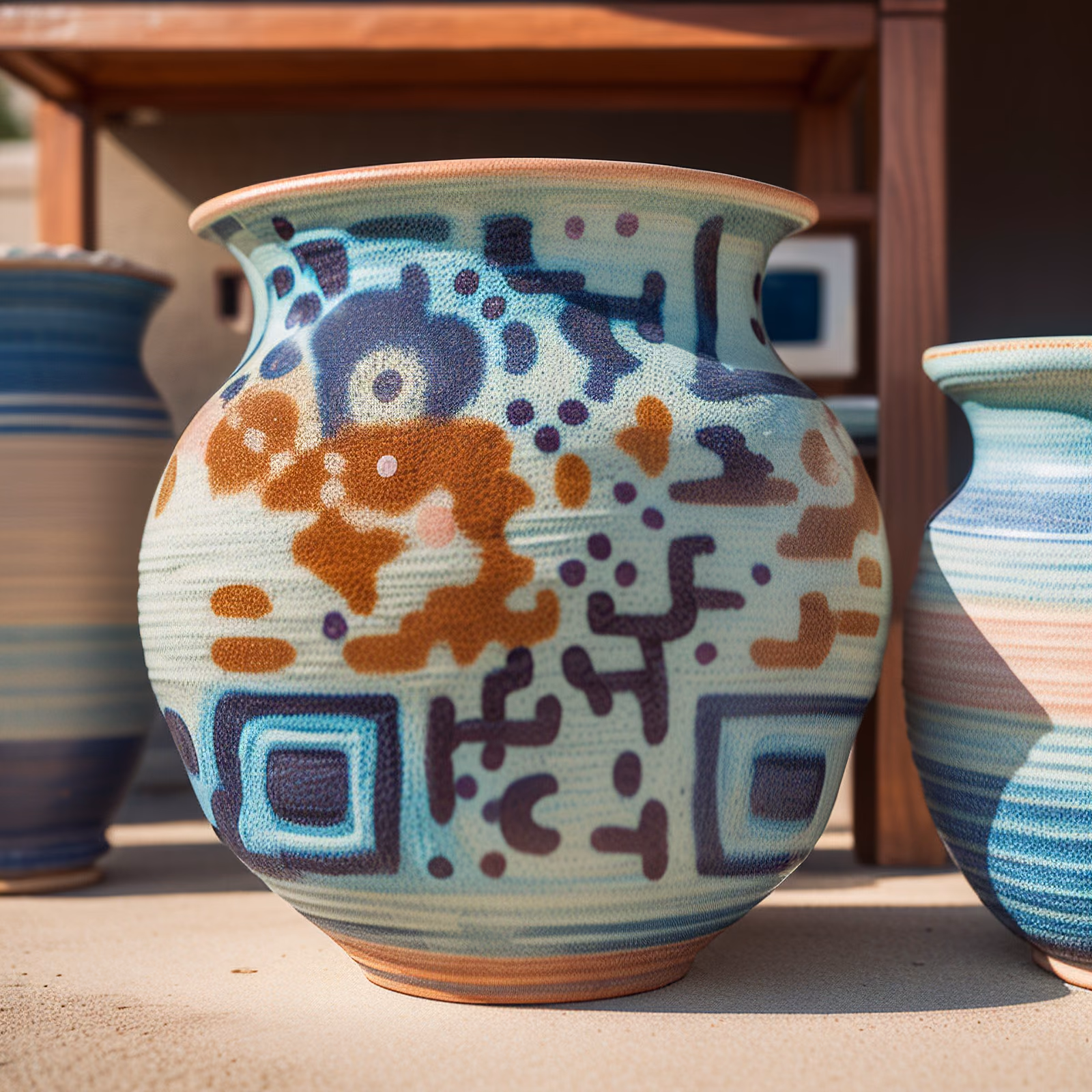 Colorful Glazed Pottery Photo QR Code Art — image 1