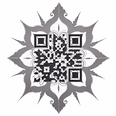 Floral Mandala Tattoo Ink QR Code for Temporary Tattoos — image 1