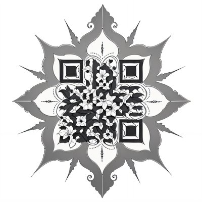 Floral Mandala Tattoo Ink QR Code for Temporary Tattoos
