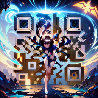 Anime Girl Surreal Dreamscape QR Code Art