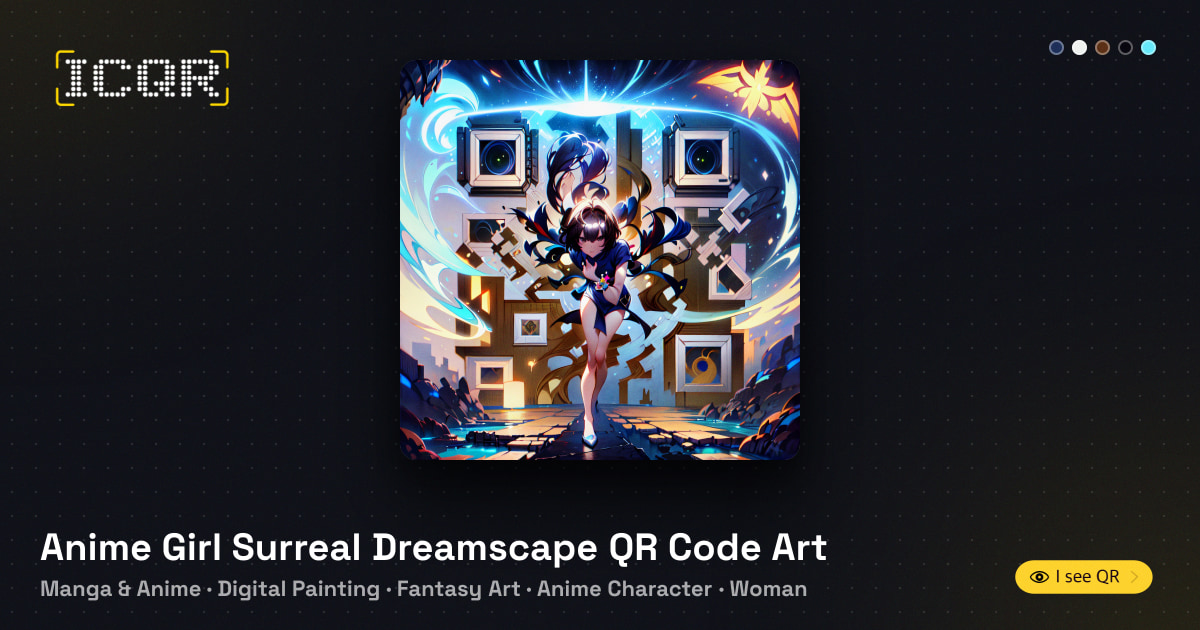 Anime Girl Surreal Dreamscape QR Code Art • ICQR