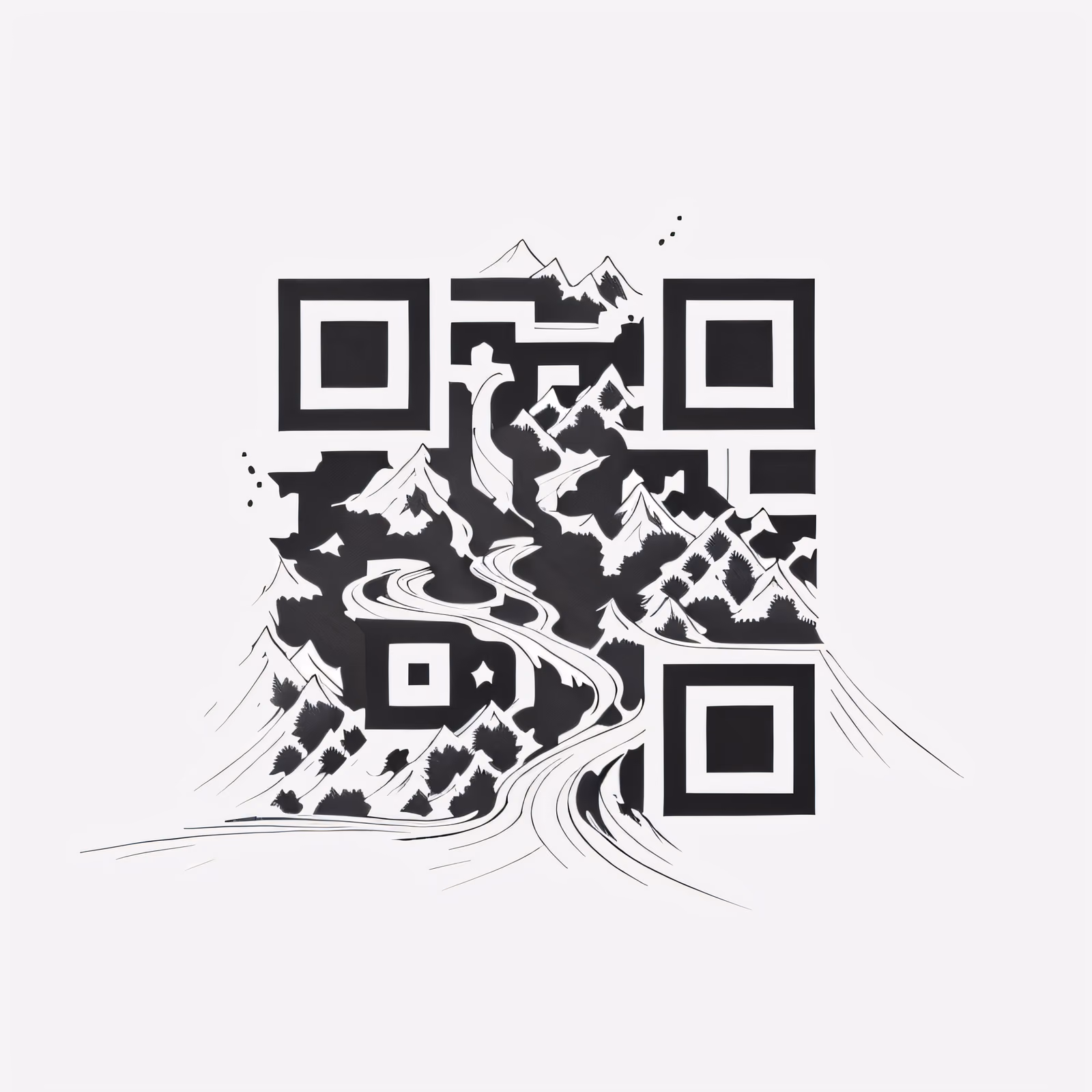 Mountain Trail Tattoo Ink QR Code for Temporary Tattoos — image 1