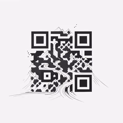 Mountain Trail Tattoo Ink QR Code for Temporary Tattoos — image 1