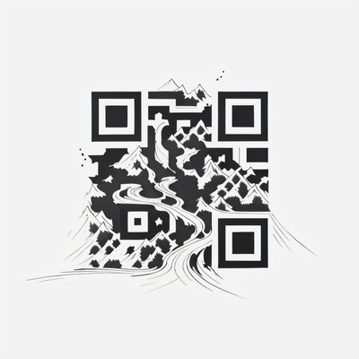 Mountain Trail Tattoo Ink QR Code for Temporary Tattoos