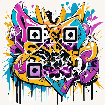 Graffiti Wildstyle Lettering Pop Art QR Code for Apparel