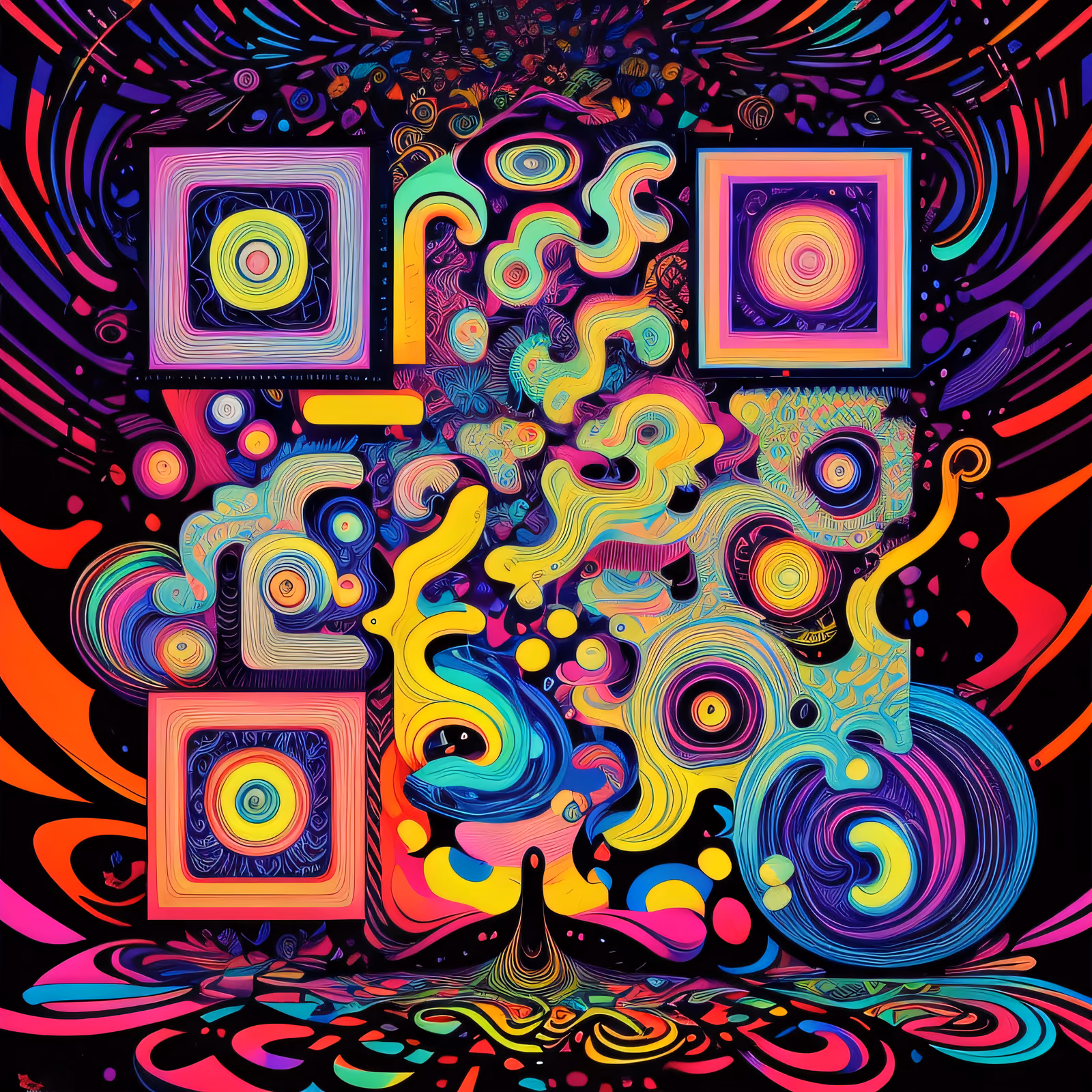 Trippy Swirl Psychedelic QR Code for Posters — image 1