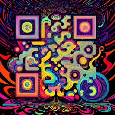 Trippy Swirl Psychedelic QR Code for Posters