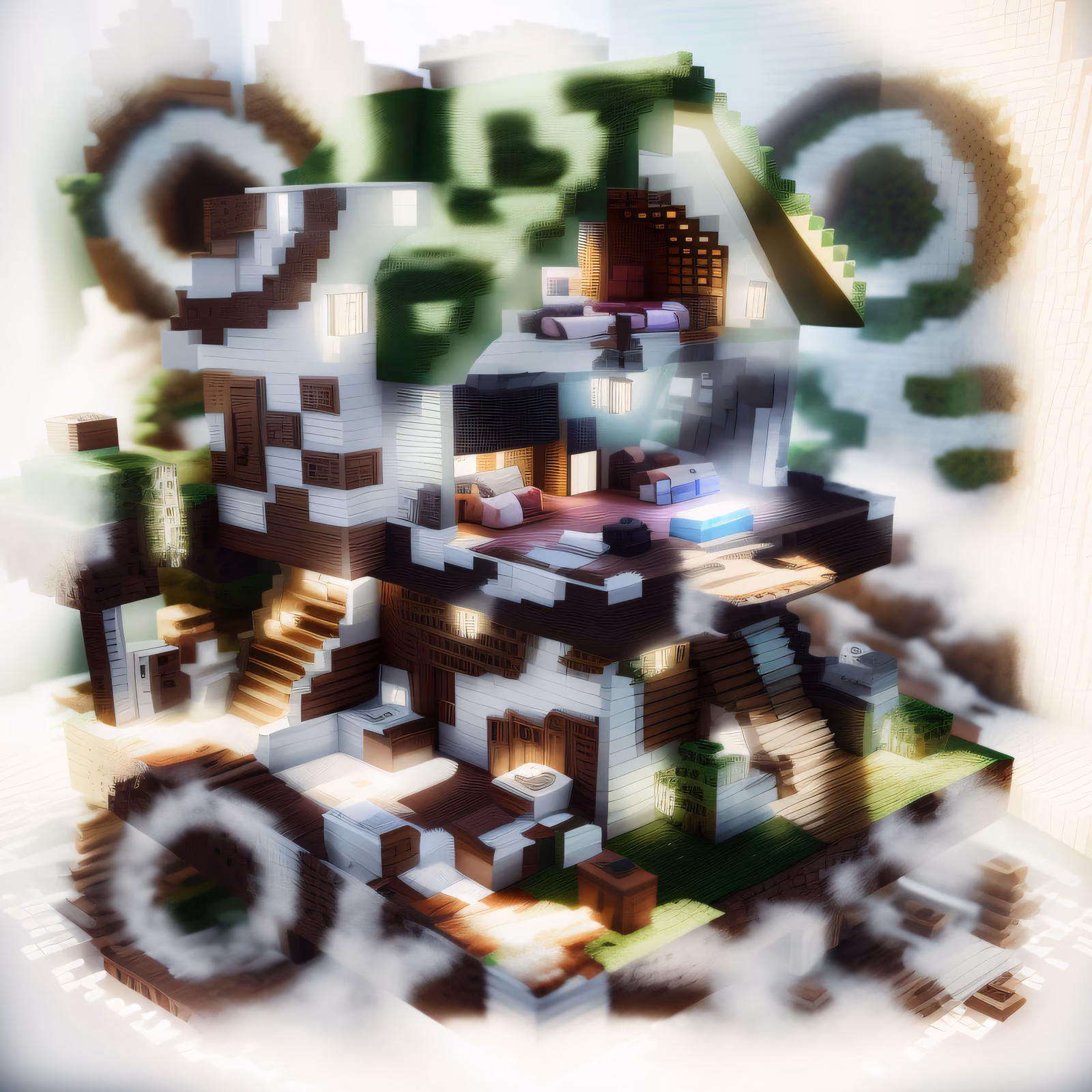 Voxel House Game World QR Code for Posters — image 1
