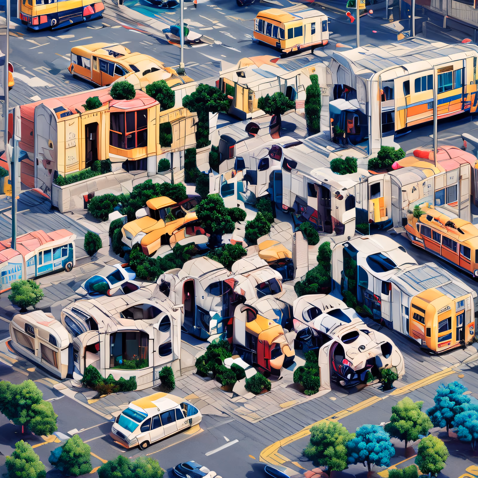 Isometric City Streets 3D QR Code Art — image 1
