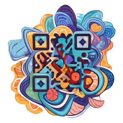 Abstract Swirl Vector QR Code for Stickers — image 1