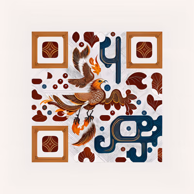 Phoenix Ornamental Flat QR Code Art — image 1