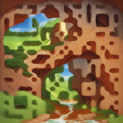Sandstone Cave Valley Digital Painting QR Code Art