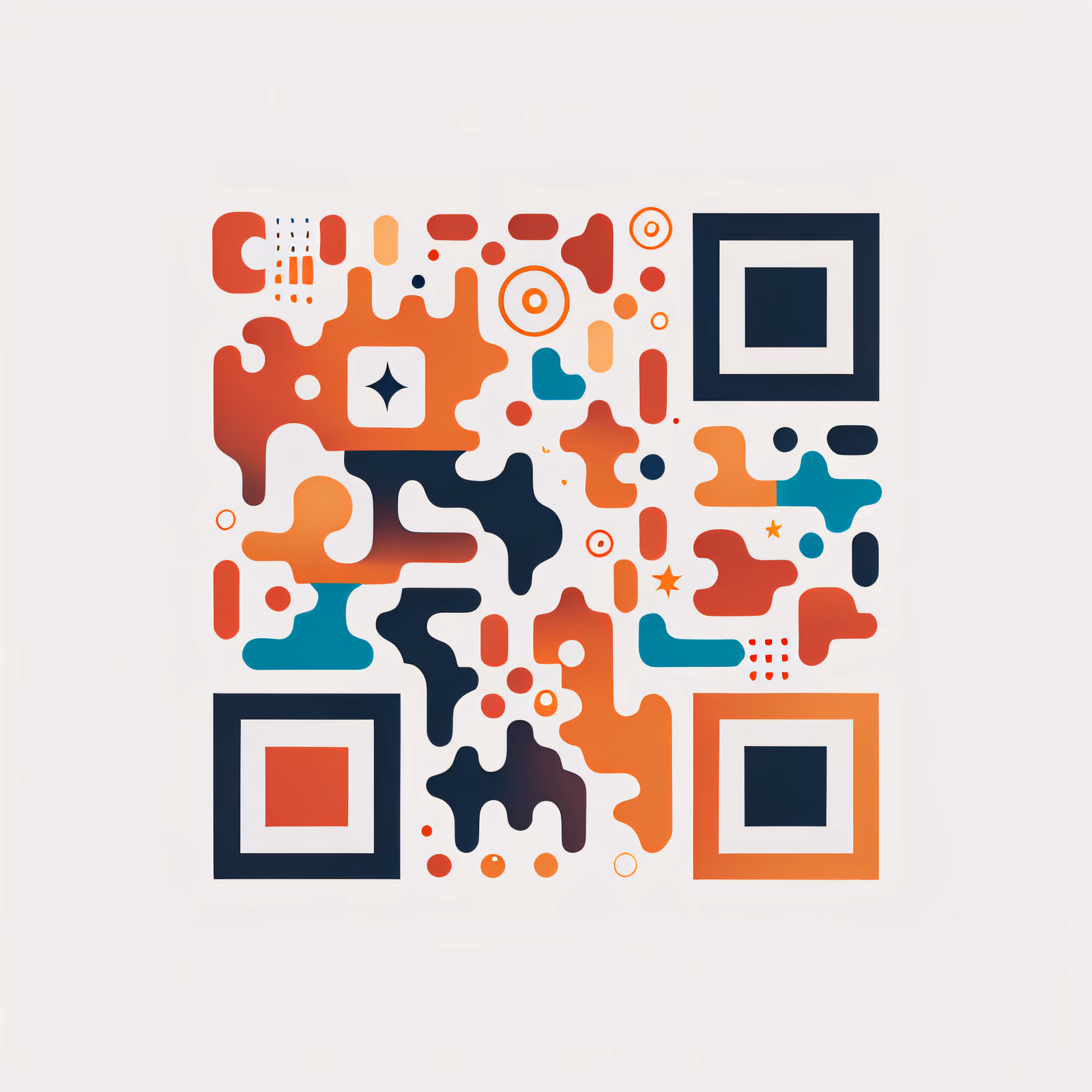 Abstract Blob Vector QR Code for Business Cards — image 1