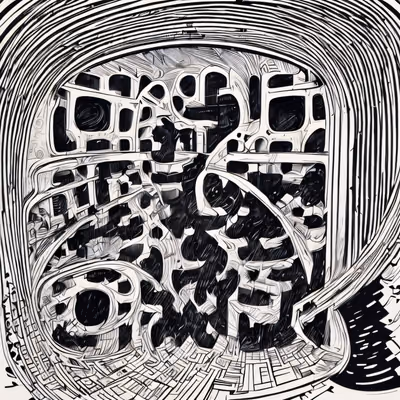 Abstract City Zentangle Ink QR Code Art — image 1