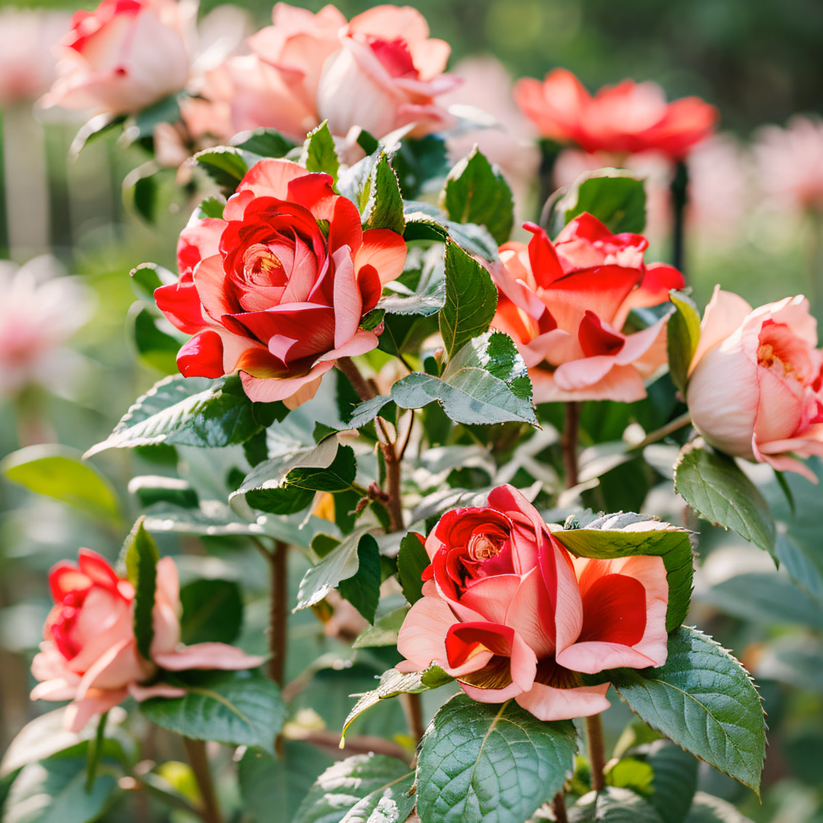 Red Pink Roses Macro Photo QR Code Art — image 1