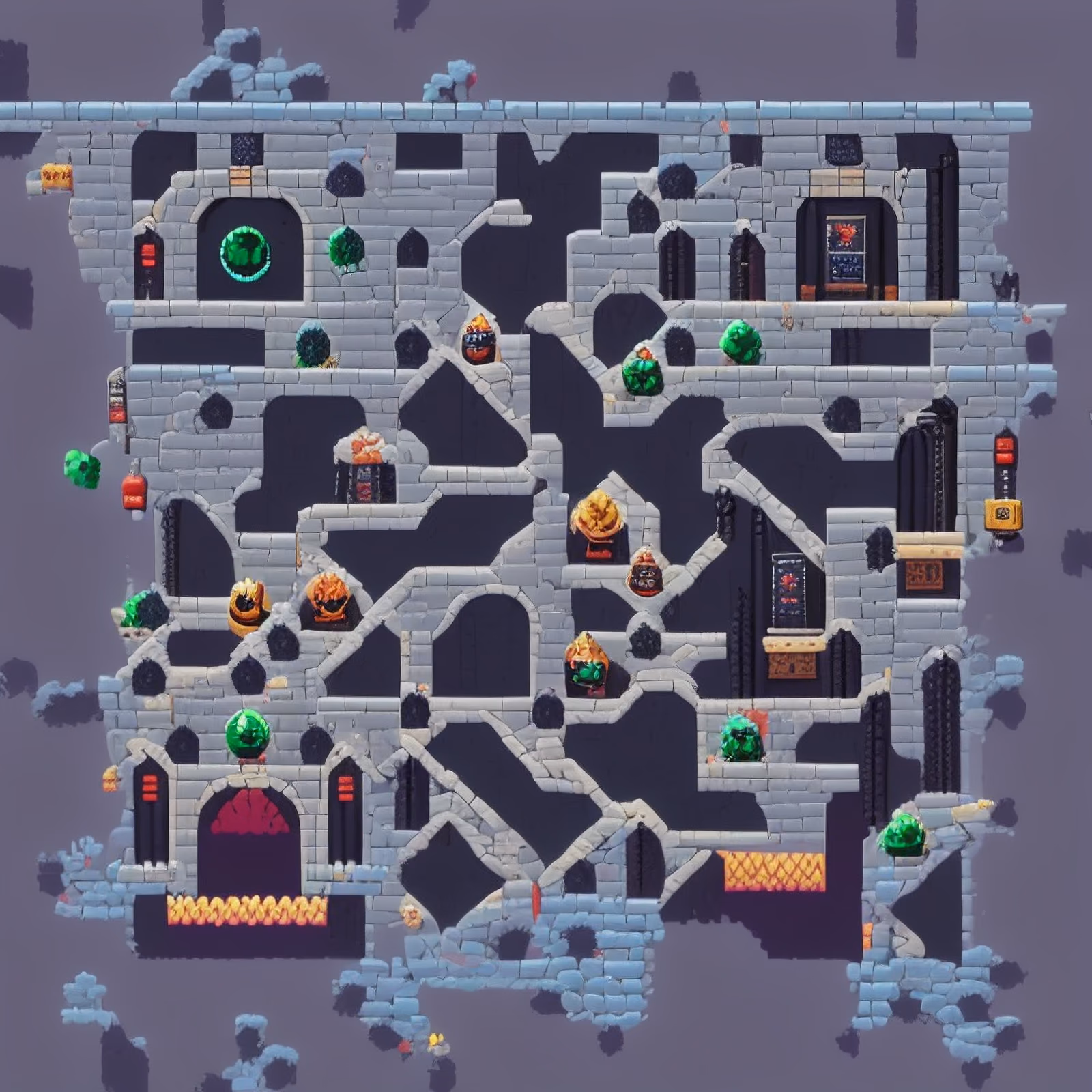 Pixel Art Castle Wall Game QR Code for Posters — image 1