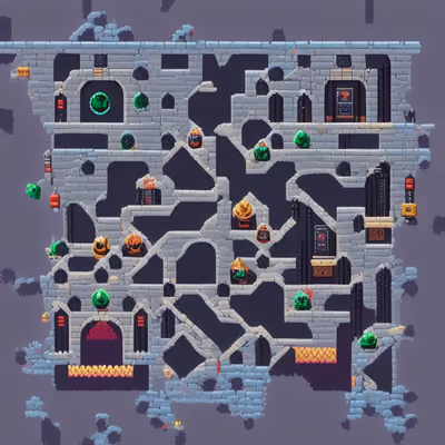 Pixel Art Castle Wall Game QR Code for Posters — image 1