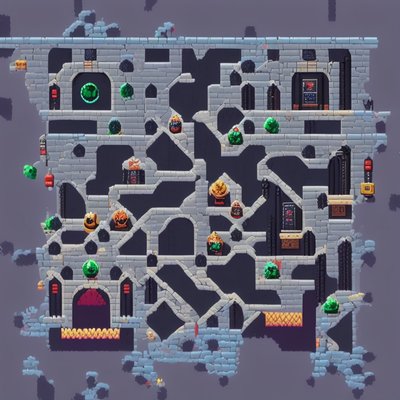 Pixel Art Castle Wall Game QR Code for Posters