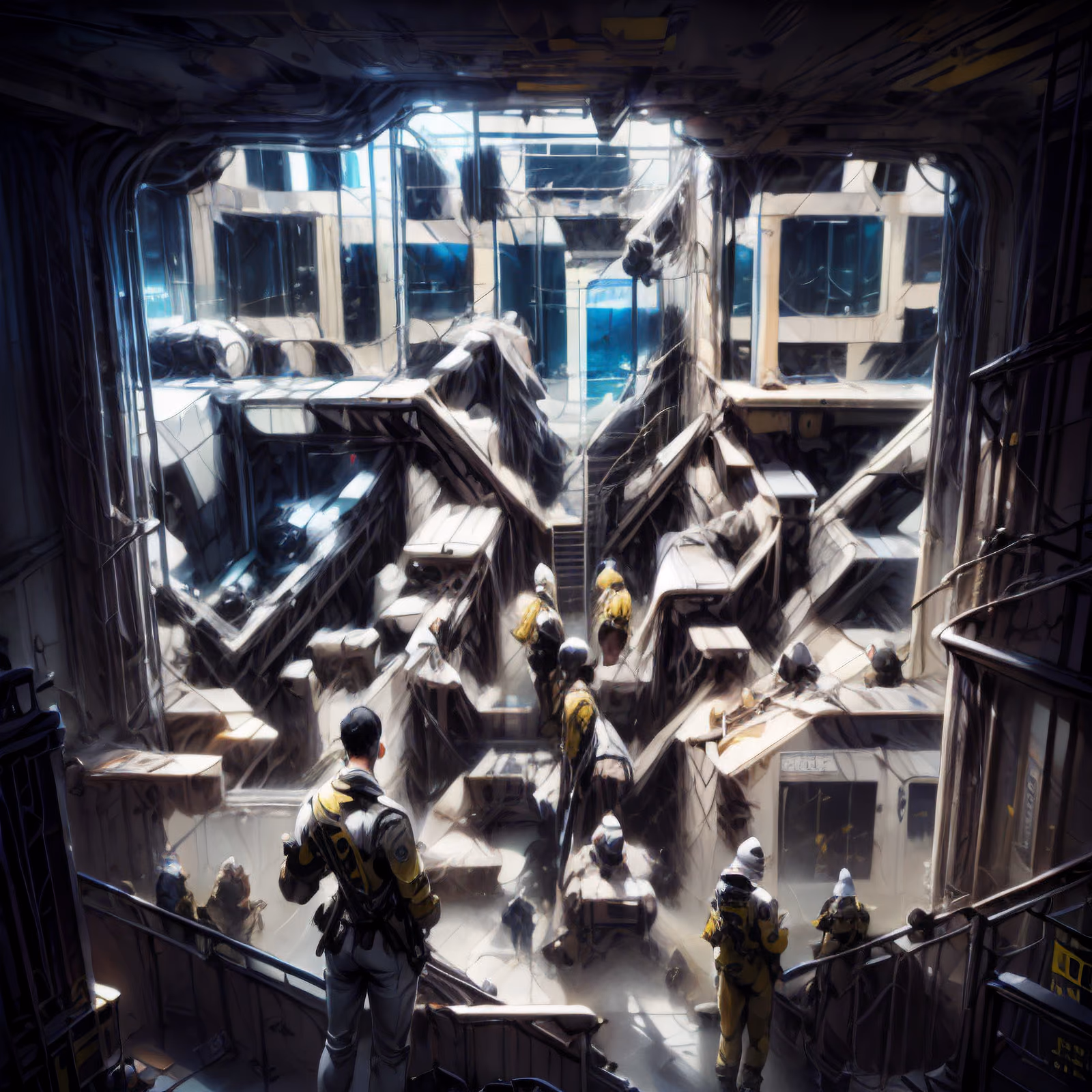 Sci-Fi Hangar Concept Art QR Code for Posters — image 1