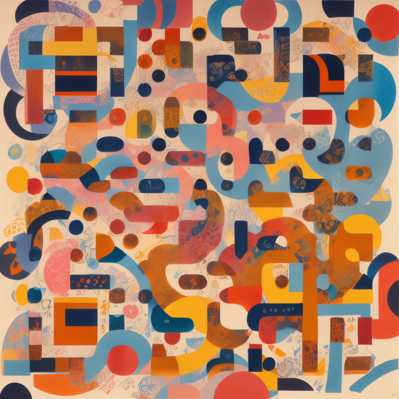 Colorful Geometric Abstract Shapes QR Code Art — image 1