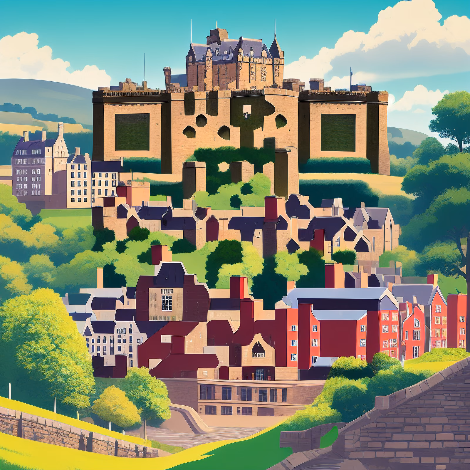 Edinburgh Castle Vector Poster QR Code for Posters — image 1