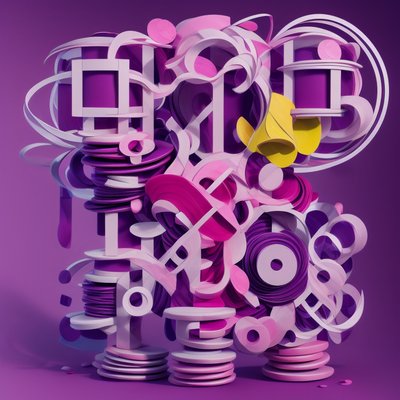 Purple Stacked Disc Sculpture QR Code Art