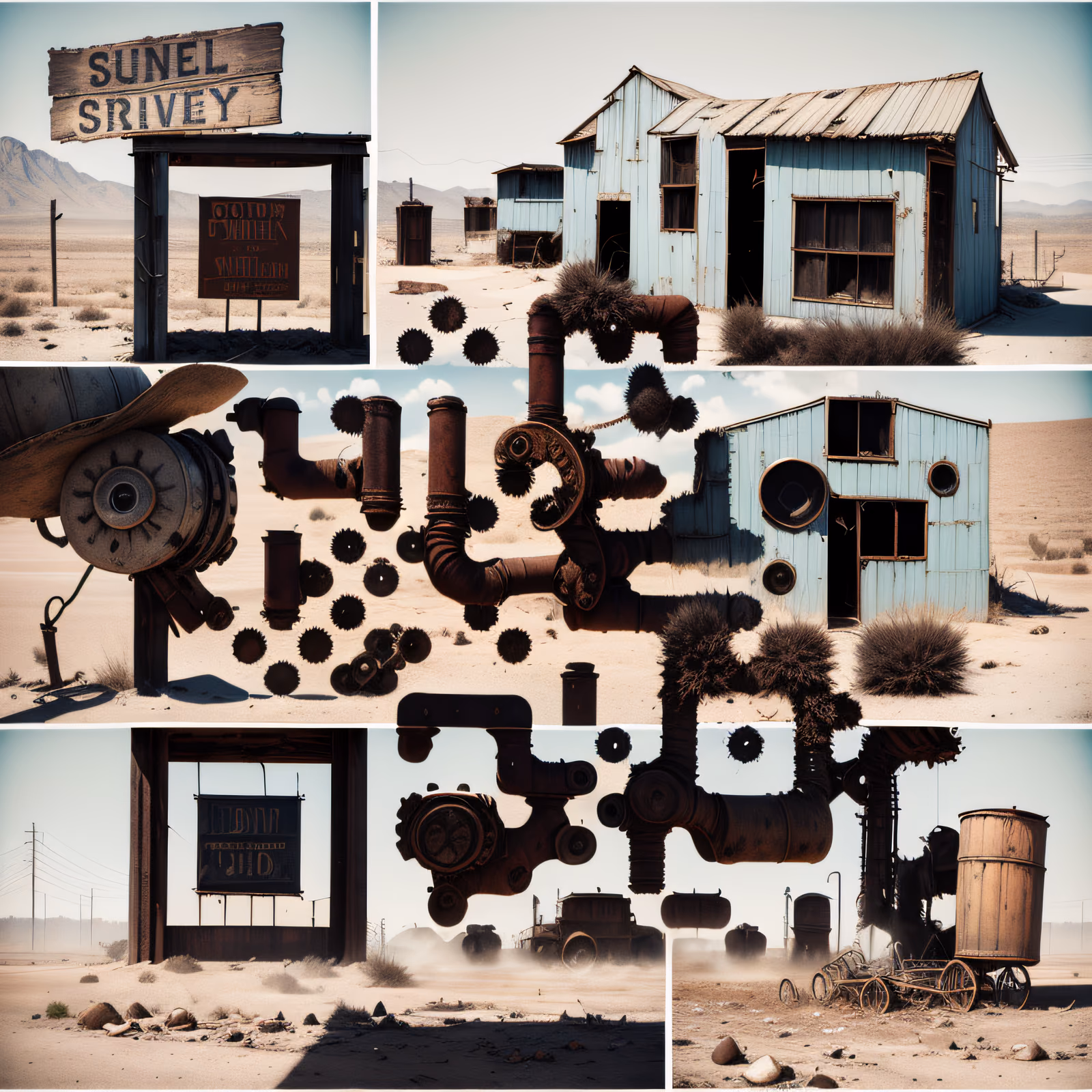 Westernpunk Desert Collage QR Code for Posters — image 1