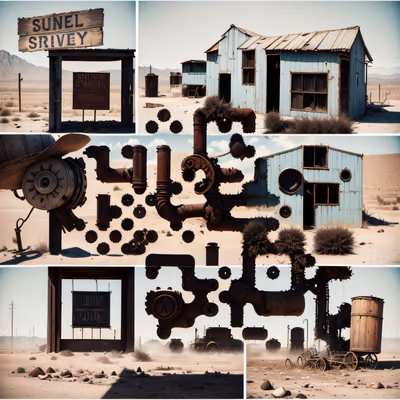 Westernpunk Desert Collage QR Code for Posters — image 1