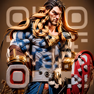 Long Haired Hero 3D Comic QR Code for Posters — image 1